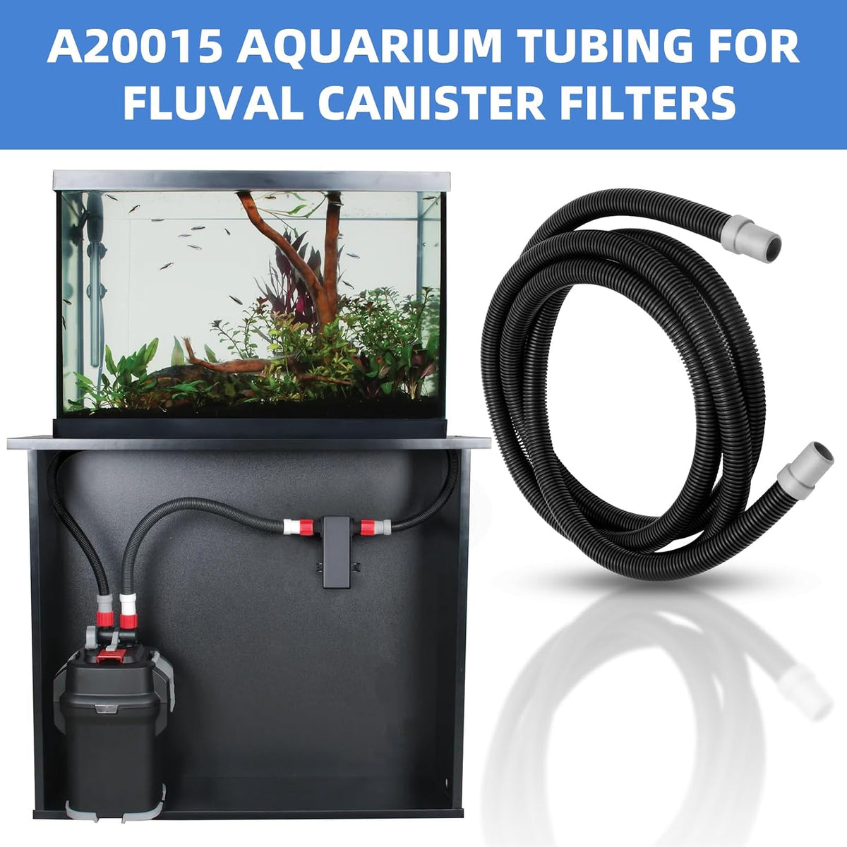 A20015 Ribbed Hosing Compatible with Fluval 407 307 Aquarium Pump