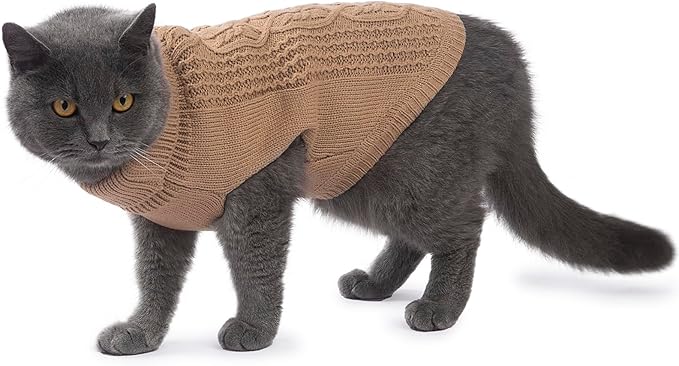 Cat Sweater Keep Your Pets Cozy, 16 Color Turtleneck Knitted Sleeveless Cat - Image 4