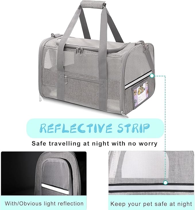 Soft-Sided Cat Carrier for Pets Up to 15lbs, Airline Approved Under-Seat Travel - Image 4