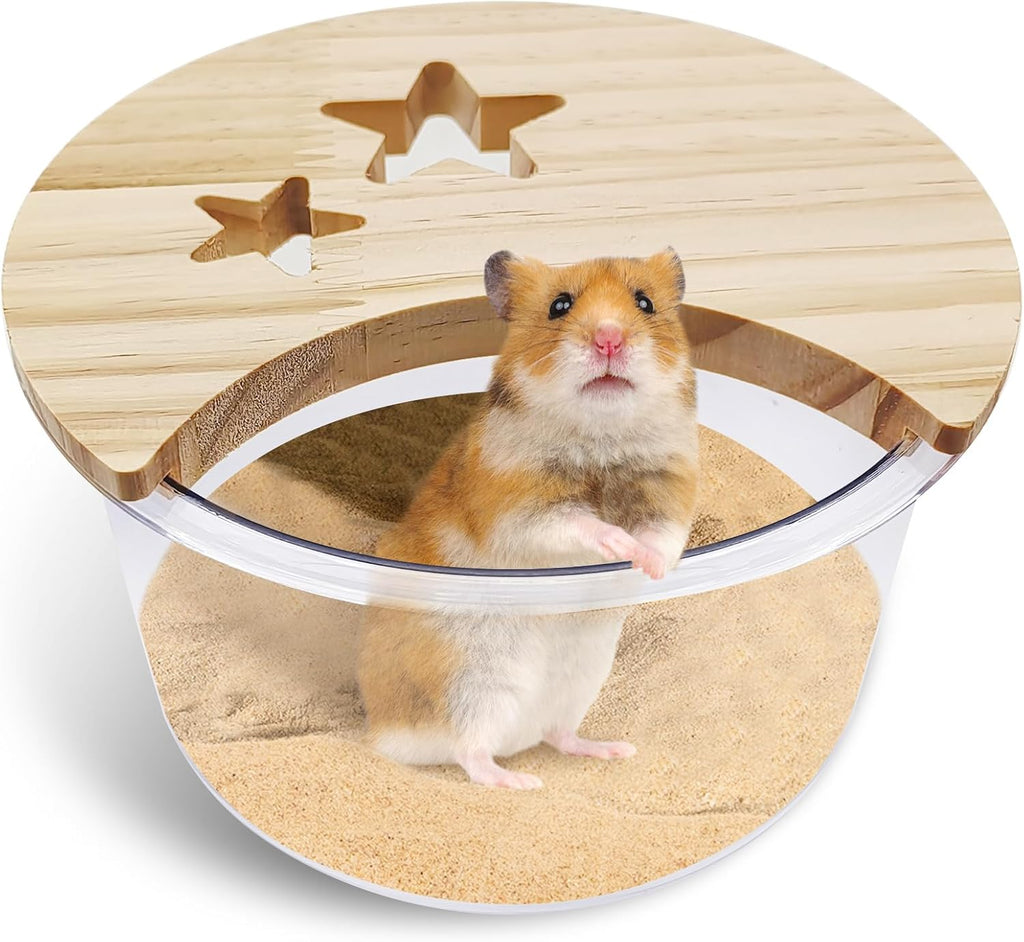 kathson Hamster Sand Bath Box Transparent Acrylic Small Animals Shower Bathtub Guinea Pigs Digging Sand Container Cage Accessories for Lemmings Gerbil Mice Hedgehog Chinchilla (Pentagon)