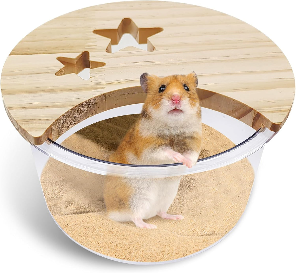 kathson Hamster Sand Bath Box Transparent Acrylic Small Animals Shower Bathtub Guinea Pigs Digging Sand Container Cage Accessories for Lemmings Gerbil Mice Hedgehog Chinchilla (Pentagon)