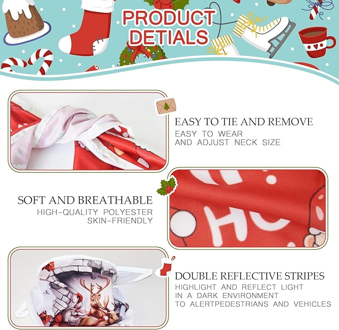 Christmas Dog Bandanas, Reflective Dog Bandana - Image 4