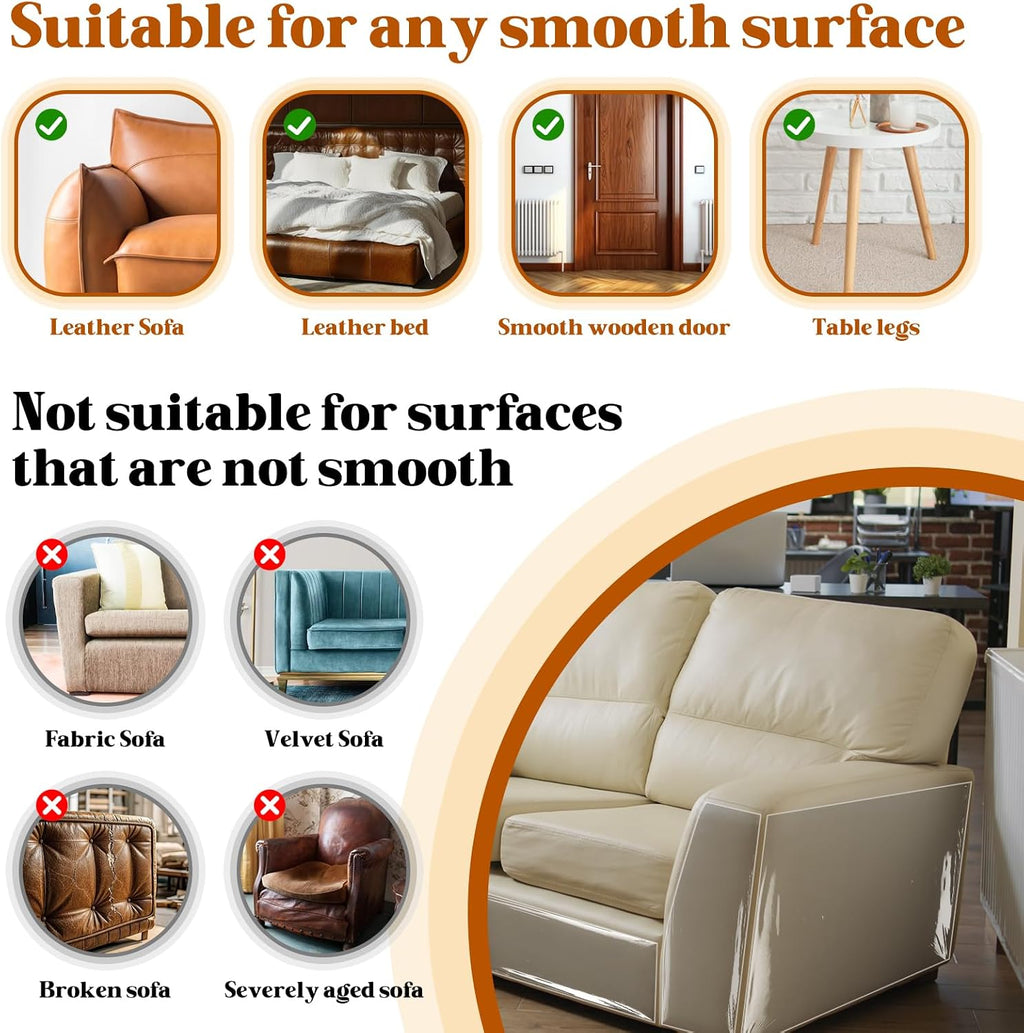 PJT 200"x16" Cat Scratch Furniture Protector - Design for Leather Couch