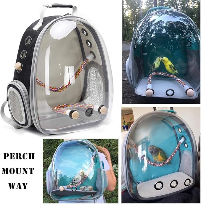 Bird Travel Backpack Carrier, Space Capsule Astronaut Liked Vet Carry Book Bag - Image 7