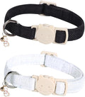 Cat Collar-2 Pack Cat Collar Black and White Linnet by BoboRainbow
