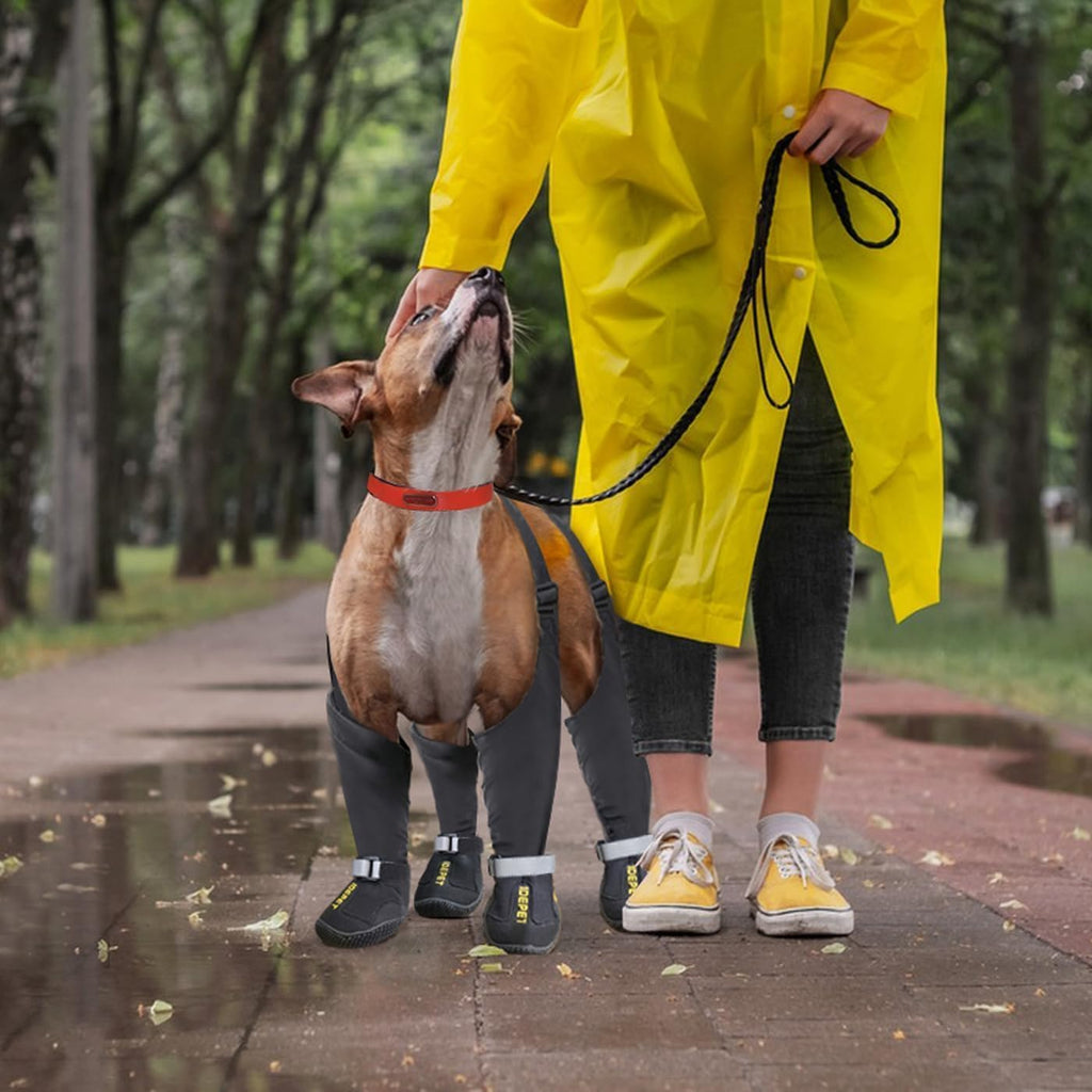 Idepet Dog Suspender Boots, Anti-Slip & Fall Waterproof Tall Shoes Legging for Small Medium Dog, Adjustable Suspender Boots for Winter Snow Rain Hiking Paws Protector 5