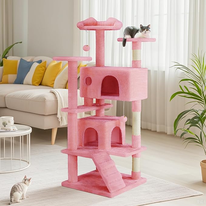 DUMOS 54-inch Indoor Cat Tree Tower –Multi-Level Pet House - Image 5