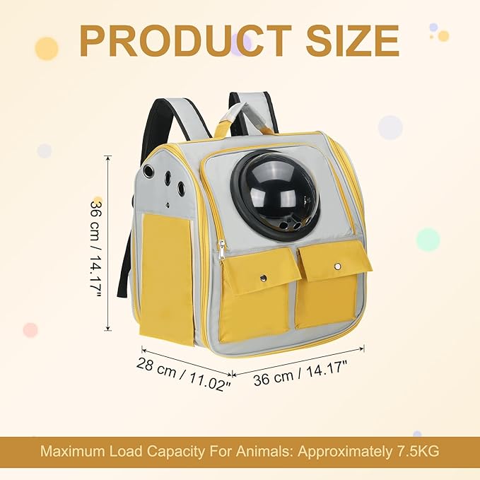 Pet Backpack Carrier, Portable and Ventilated, Oxford Cloth, Dogs Cats and - Image 2