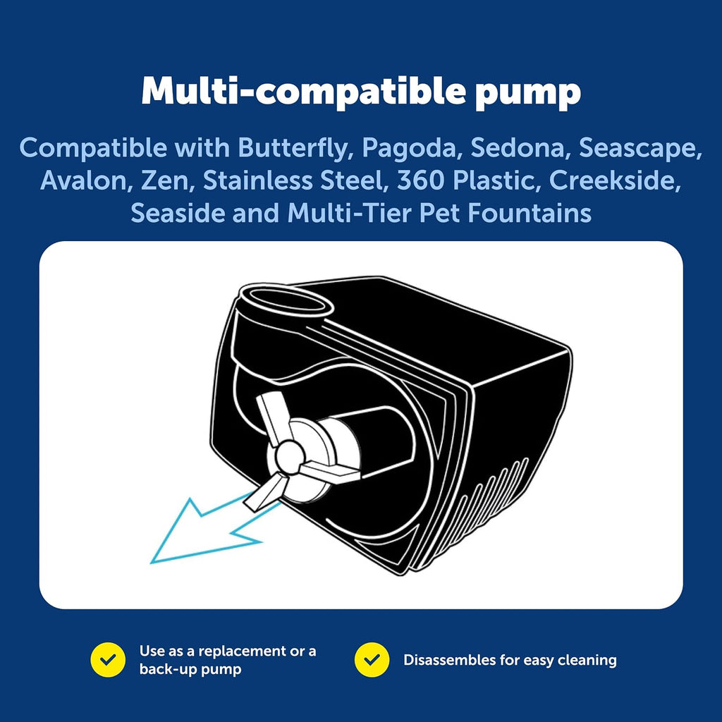 PetSafe Replacement Pump, Submersible, Compatible with Drinkwell Fountains