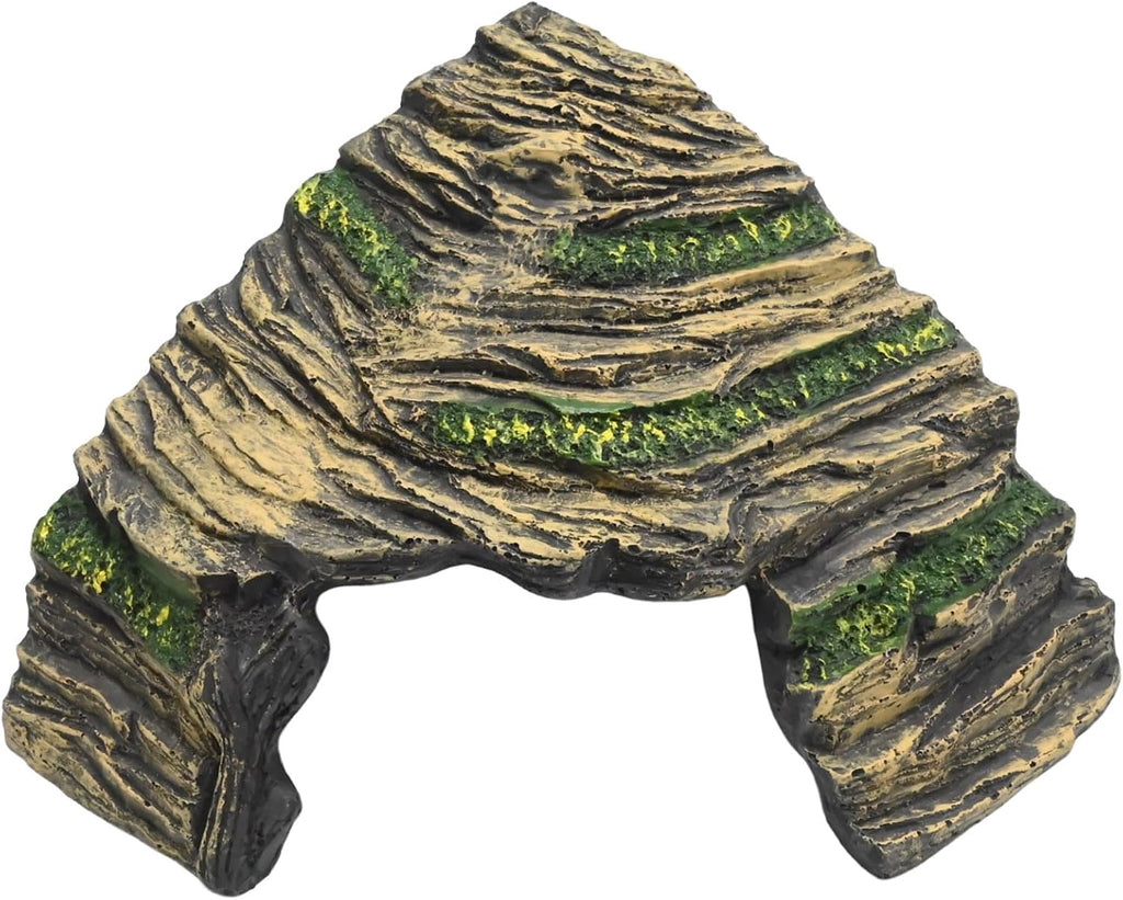 EATAKWARD Gecko Hide Shale Scape Step Ledge, Reptile Cave Hideout Tank Accessories Decorations, Ideal for Reptiles, Amphibians, Leopard Gecko, Lizard, Frogs, Turtle (Like Stone, 6 * 6 * 4inch)