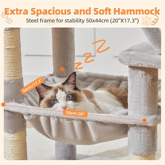 Taoqimiao Cat Tree 57.5-Inch, Cat Tower - Image 4