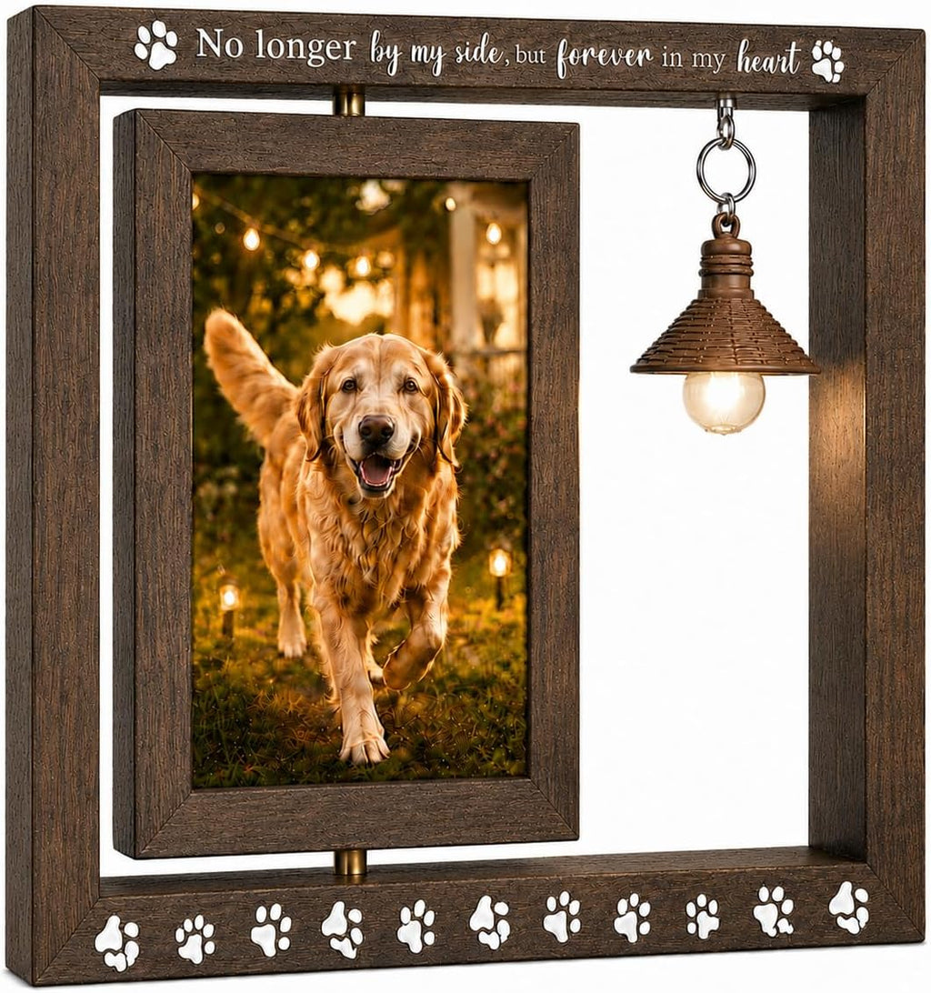 Dog Memorial Gifts for Loss of Dog, Dog Memorial Picture Frame with Light
