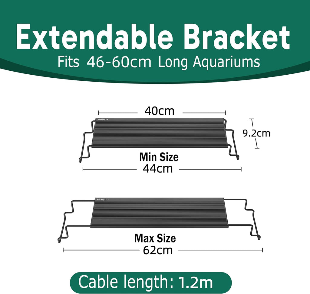 24/7 LED Aquarium Light for 18-24 Inch Plant & Fish Tank IP68, 12-Color & Gradient & Full Spectrum with Sunrise-Daylight-Moonlight, Auto On/Off, Brightness, Extendable Brackets for Freshwater