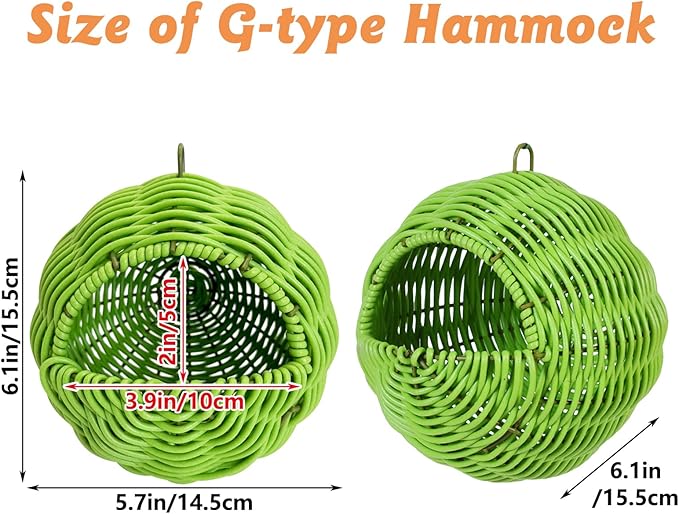 BNOSDM Rattan Parrot Nesting House Bird Nest Parakeet Hanging Swing Soft - Image 2