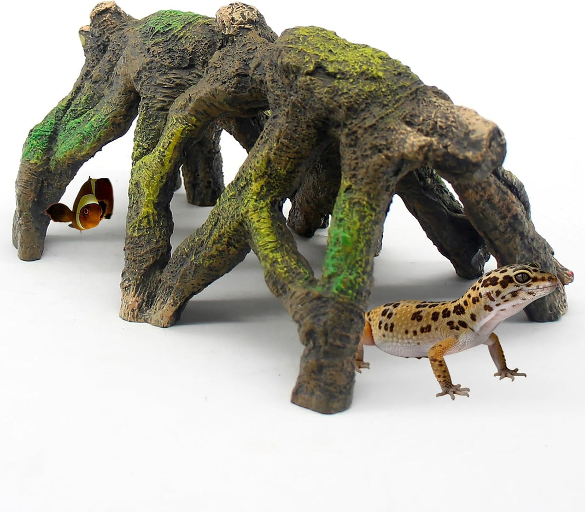 relaqcc Aquarium Decor Reptile Hideout Hollow Tree Trunk Ornament for Betta