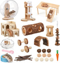 40 Pcs Hamster Cage Accessories Exercise Wheel,Natural Style