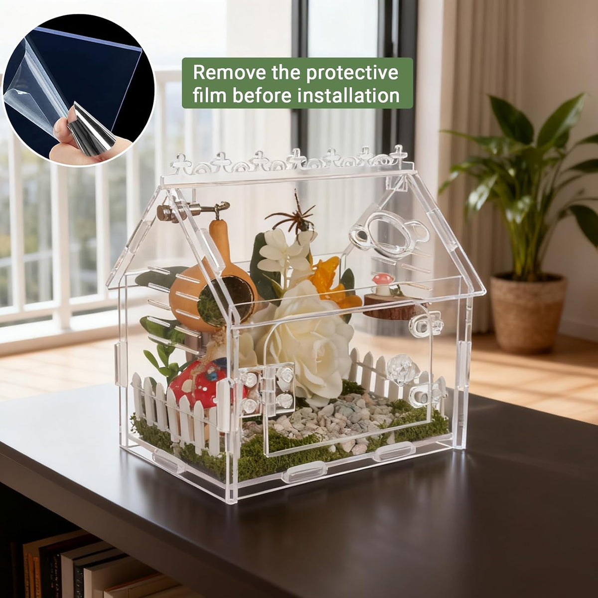 Acrylic Jumping Spider Enclosure Magnetic Lock Terrarium
