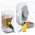 Lemtrflo No Mess Bird Feeder Water Dispenser, Parrot Cage Automatic Feeders