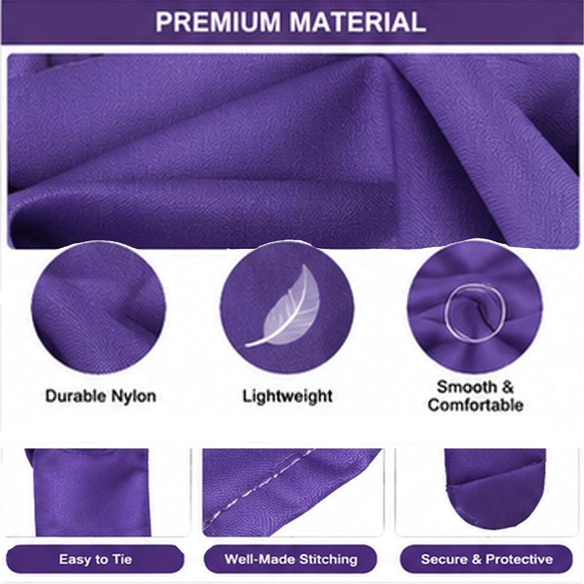 Horse Mane Bags for Horses - Protect Mane from Wind, Sun & Mud - Anti-Tangle & Anti-Breakage - Nylon Washable - Set of 8 (Purple & Black) (Purple)