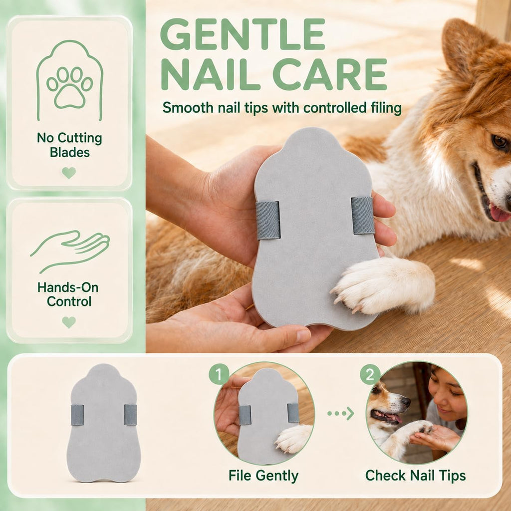Dog Nail Scratch Board with Hand Strap, Dog Nail File Board, Quiet Manual Scratch Pad for Dogs and Cats, EVA Grooming Tool for Gentle Claw Care, Suitable for Small Medium Large Pets