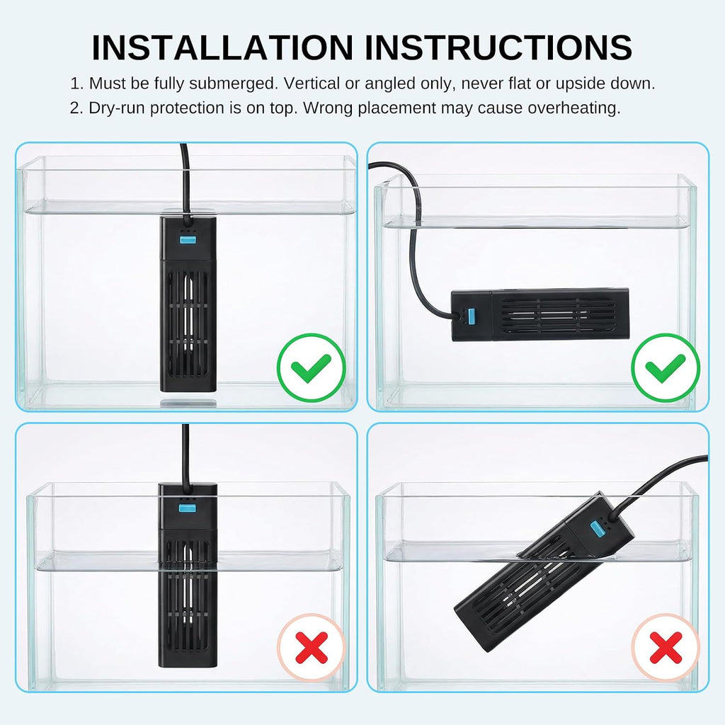 XPERTMATIC Aquarium Heater 200W Submersible Fish Tank Heater for 15–26 Gal
