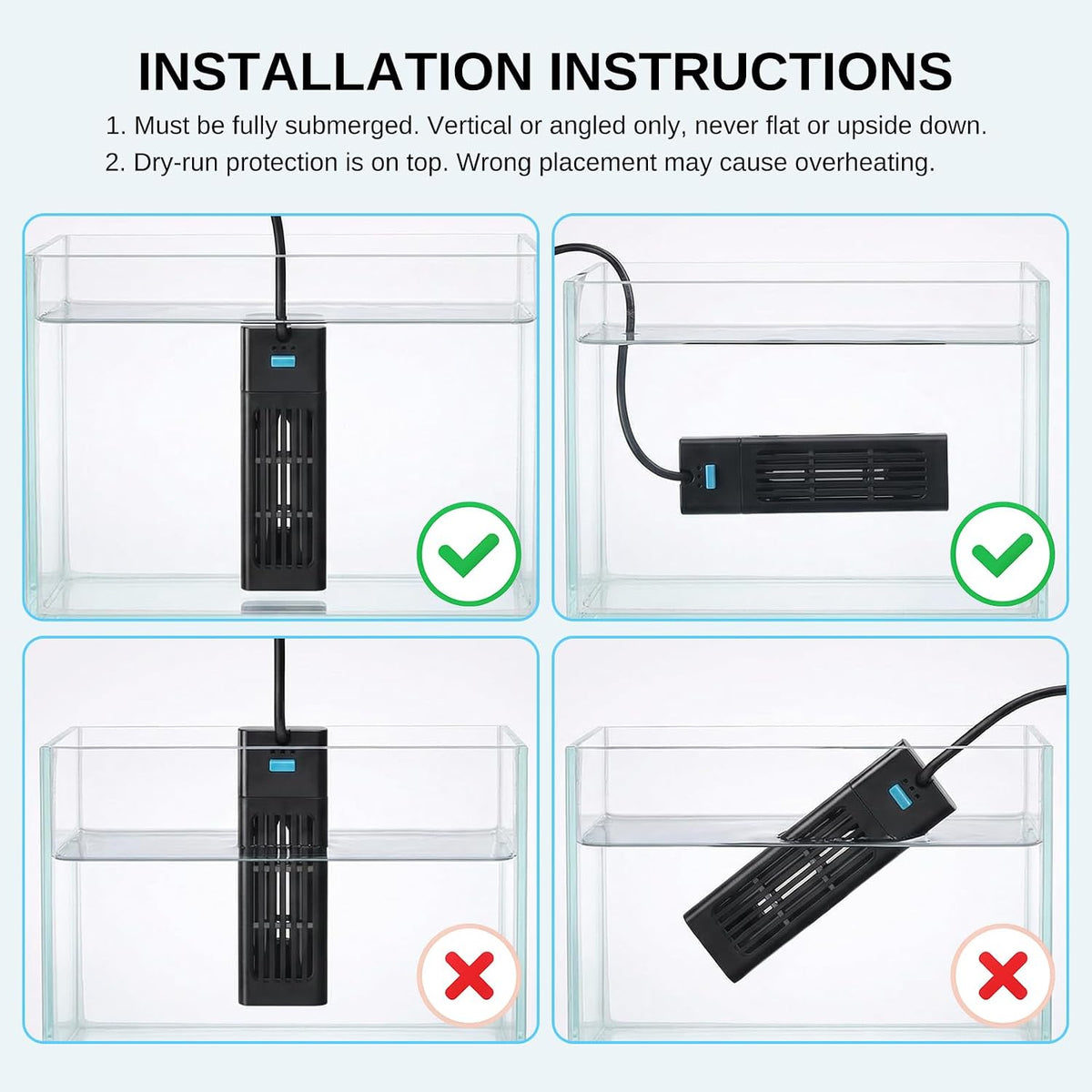 XPERTMATIC Aquarium Heater 200W Submersible Fish Tank Heater for 15–26 Gal