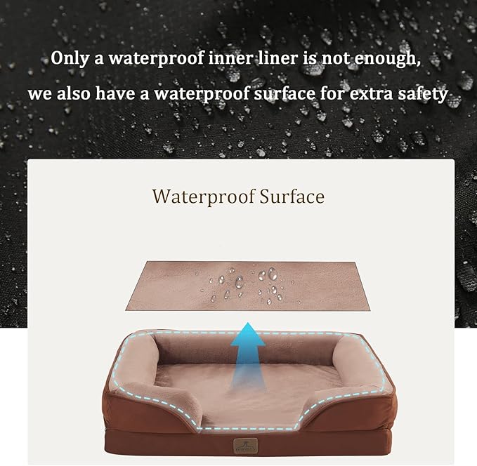 Bedfolks Orthopedic Dog Bed Extra Small, Waterproof Dog Sofa Bed - Image 3