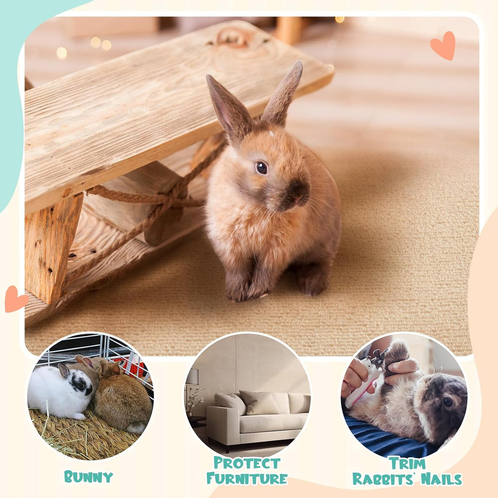 12" x 3.28' Rabbit Scratch Mat, Self Adhesive Bunny Pad, Khaki