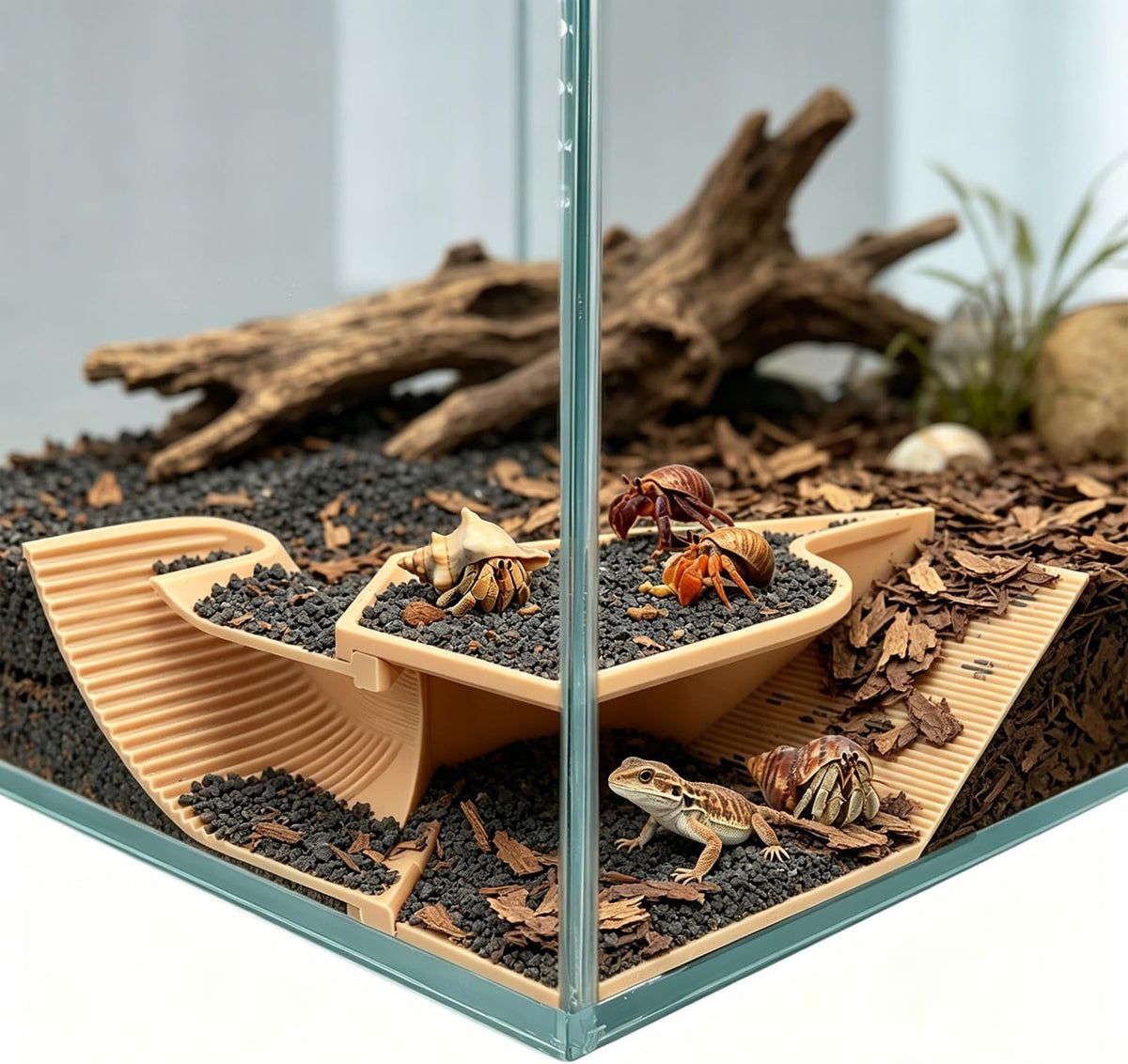 Hermit Crab Hideout & Reptile Hide, Leopard Gecko Tank Accessories