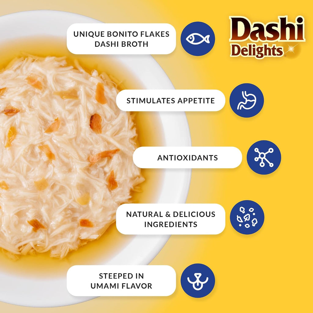 INABA Dashi Delights Lickable Cat Treats, Chicken Variety, 12ct