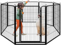 Dog Playpen Outdoor Extra Wide 8 Piece Panels Heavy Duty Dog Fence 47" Height by Committedtobetterpetlife