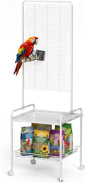65-inch Large Bird Playstand,Parrot Cage Perch Stand with Wheels & Feeder