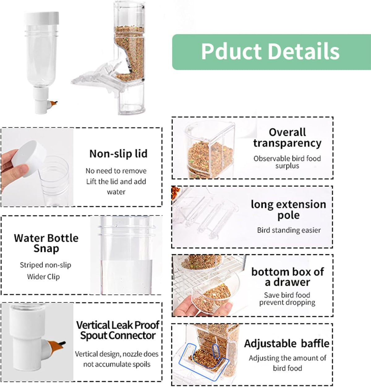 Automatic No-Mess Bird Feeder & Water Set