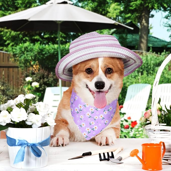 Eccliy 30 Pack Flower Dog Bandanas Bulk Summer Soft Triangle Dog Scarfs - Image 3