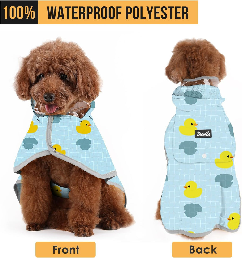 SlowTon Dog Raincoat, Waterproof Dog Rain Jacket with Clear Hooded, DK S