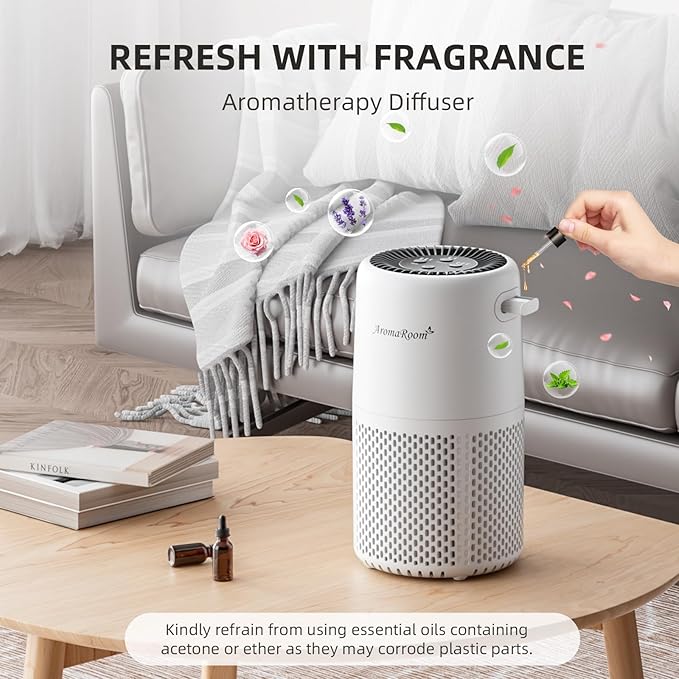 Air Purifier for Home Bedroom, AromaRoom H13 HEPA Air Filter For Smoke Pollen - Image 4