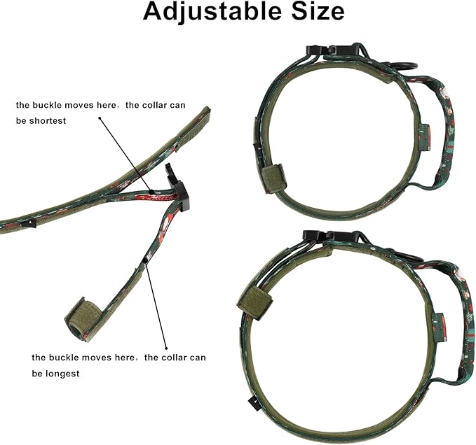 DAGANXI Christmas Tactical Dog Collar, Adjustable Military Training Nylon Dog - Image 3