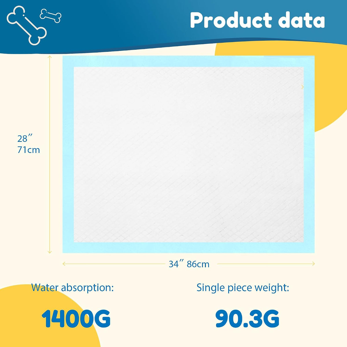 Dog Pee Pads Extra Large 28''x34'', X-Large Training Puppy Pee Pads Super Absorbent Leak-Proof Pee Pads Disposable Pet Pad 40 Count
