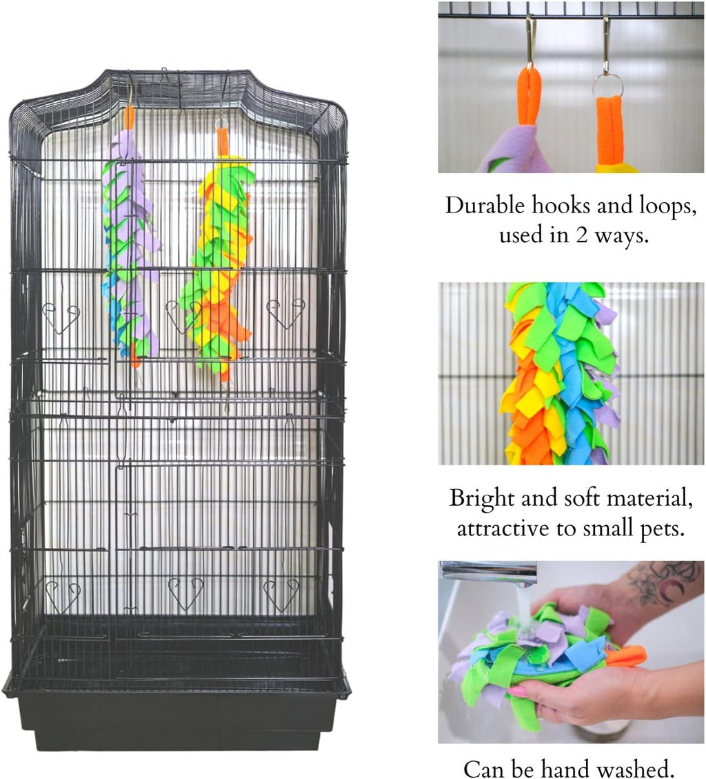 FABMODE 2 Packs Small Pet Toys, Sugar Glider Cage Accessories, Climbing Toys Swing Toys, Suitable for Ferret Birds Parrots Hamster Squirrel Chinchilla Guinea Pigs (with one Water Bowl)