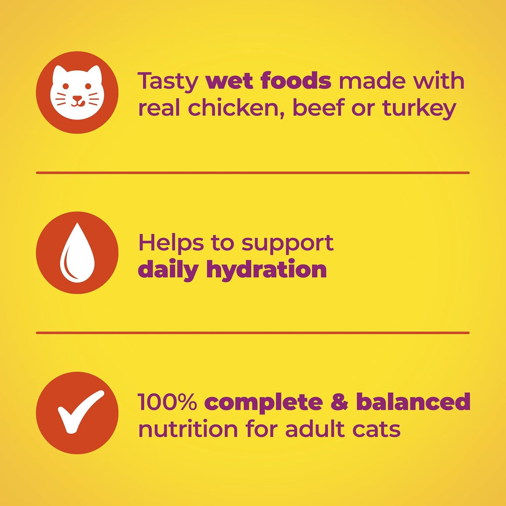 Meow Mix Poultry & Beef Favorites, Wet Food Variety Pack, 24 Cups