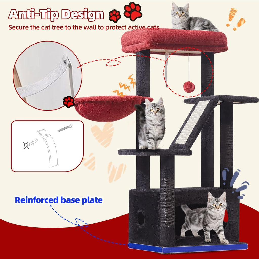 Taoqimiao Gothic Cat Tree, 38.5In Cat Tower for Indoor Cats, for Kittens