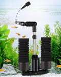 AQQA USB Electric Sponge Filter for Aquarium, No Air Pump Needed Submersible Fish Tank Filter with Bio Ceramic Media & 110V Adapter, Quiet 360° Rotatable Outflow for Betta Shrimp Fry Breeding Tank