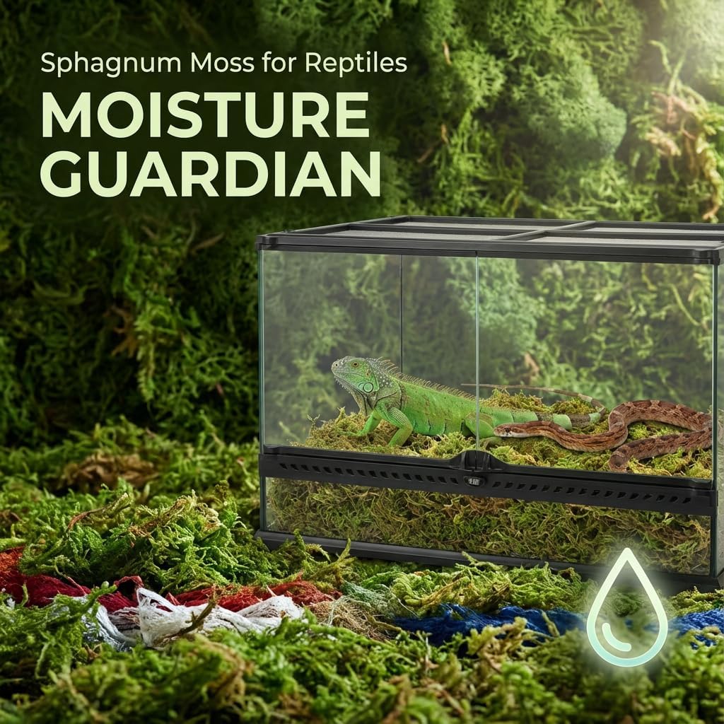 Sukh Sphagnum Moss for Reptiles - Terrarium Reptile Moss Substrate, 11.2 OZ