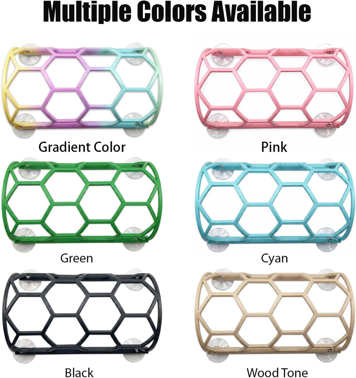 Reptile Honeycomb Climbing Shelf, Suction Cup Snake Hide & Rest Platform, Terrarium Wall Climbing Decor for Ball Python, Corn Snake, Gecko, Bearded Dragon & Lizard (Wood Color)