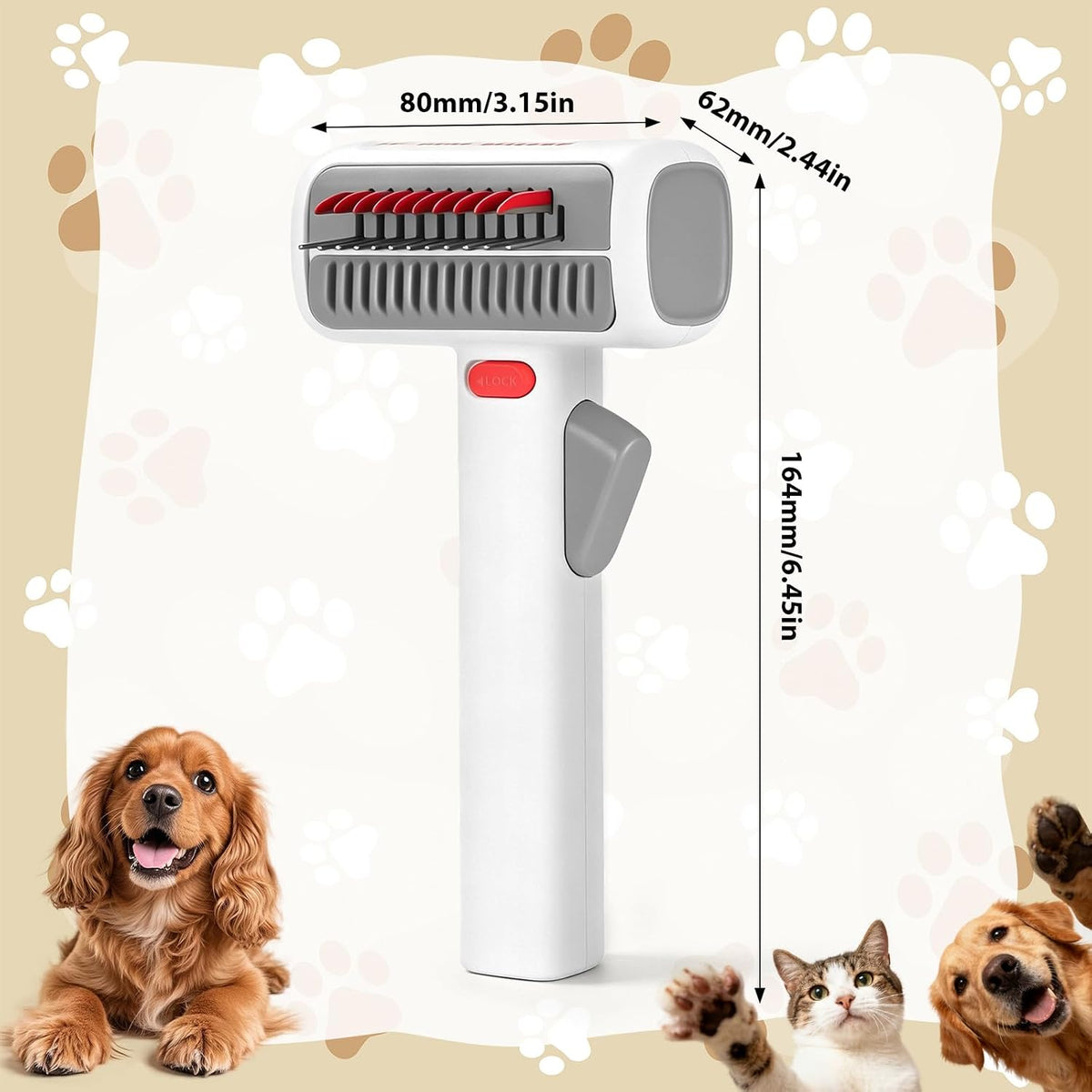 Deshedding Brush for Cats, Cat Dematting Tool, Cat Brush for Matted Fur
