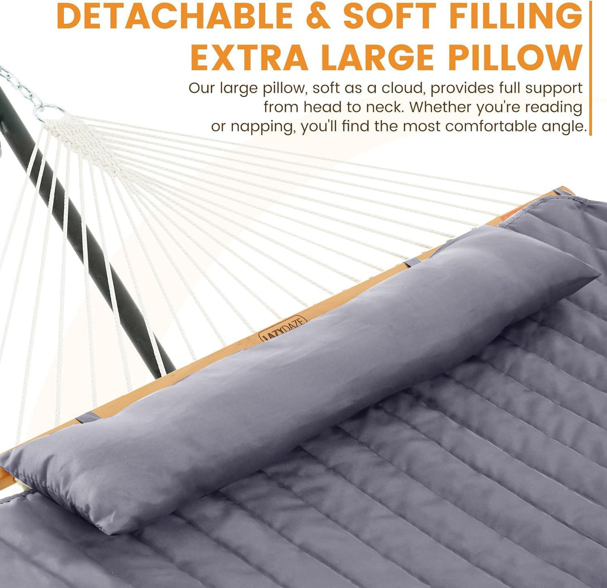 Lazy Daze Double Handwoven Rope Hammock with Pad and Pillow Set for Outdoor