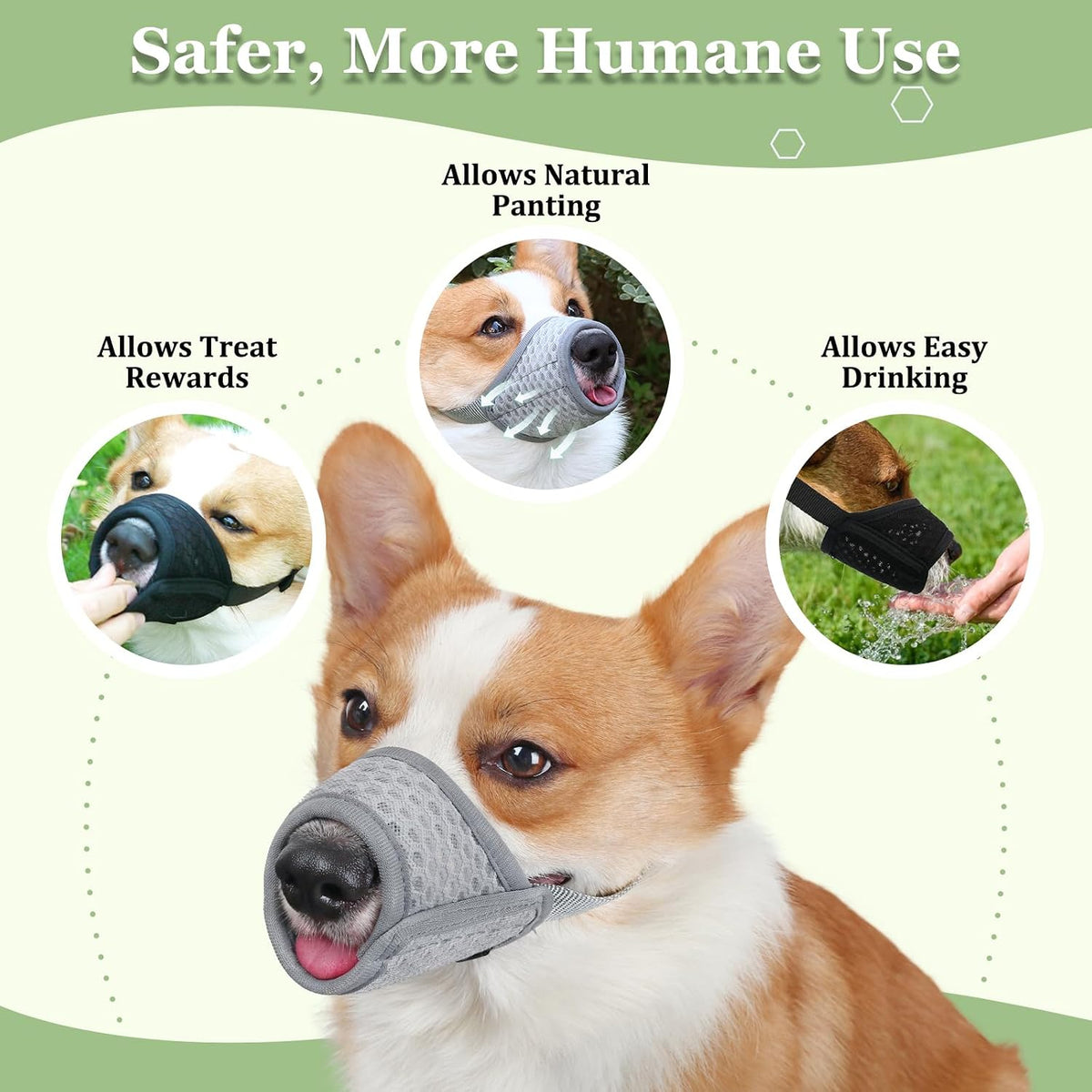 Mayerzon Dog Muzzle, Puppy Soft Mesh Muzzles for Grooming Biting Chewing