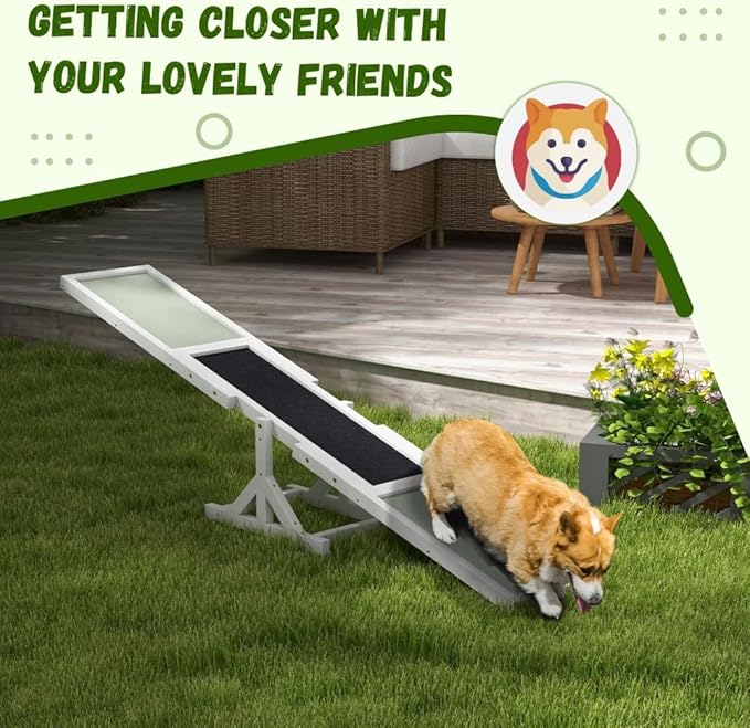 71" Dog Agility Seesaw Outdoor for Training and Exercise, Wooden Platform Dog - Image 5