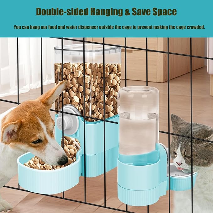 GPY Automatic Hanging Gravity Pet Feeder and Water Dispenser Set ，Automatic - Image 8