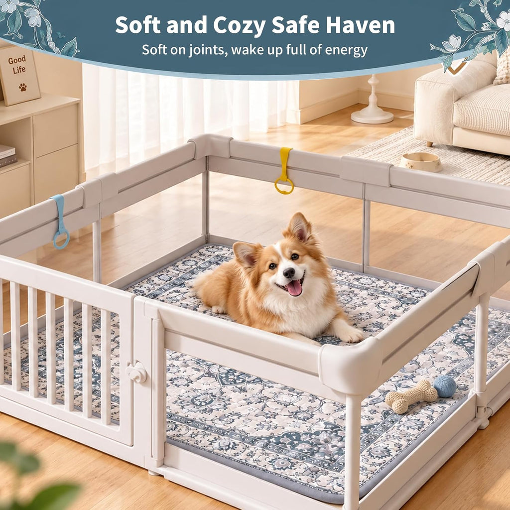 50" Washable Extra Large Quilted Dog Crate Mat, Soft Cushioned Dog Bed Mat